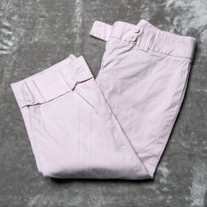 Ann Taylor Loft Julie Pink Cropped Cuffed Pants Straight Leg Womens Size 10